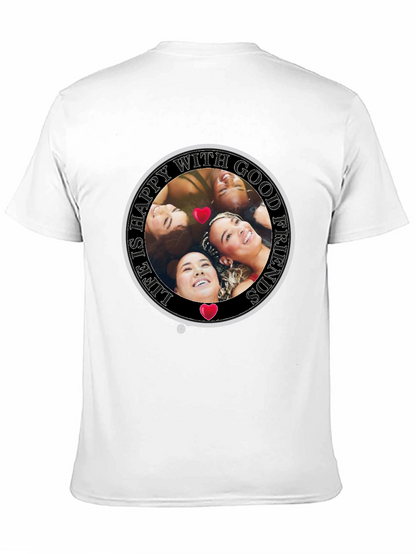 Happy With Good Friends Crew Neck T-Shirt