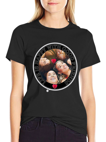 Happy With Good Friends Crew Neck T-Shirt