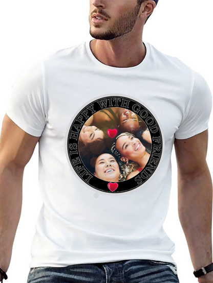 Happy With Good Friends Crew Neck T-Shirt
