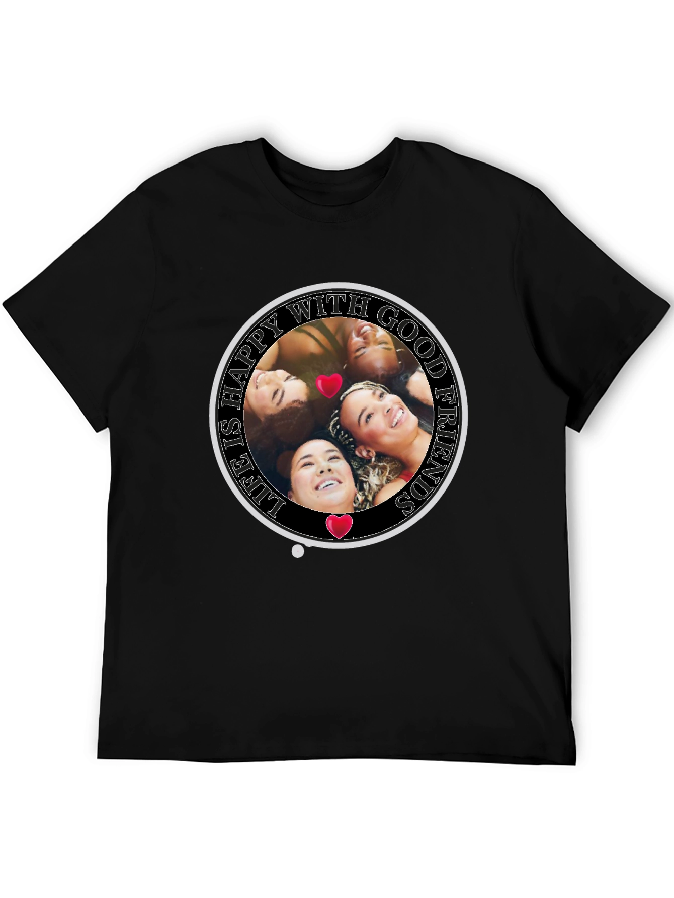 Happy With Good Friends Crew Neck T-Shirt