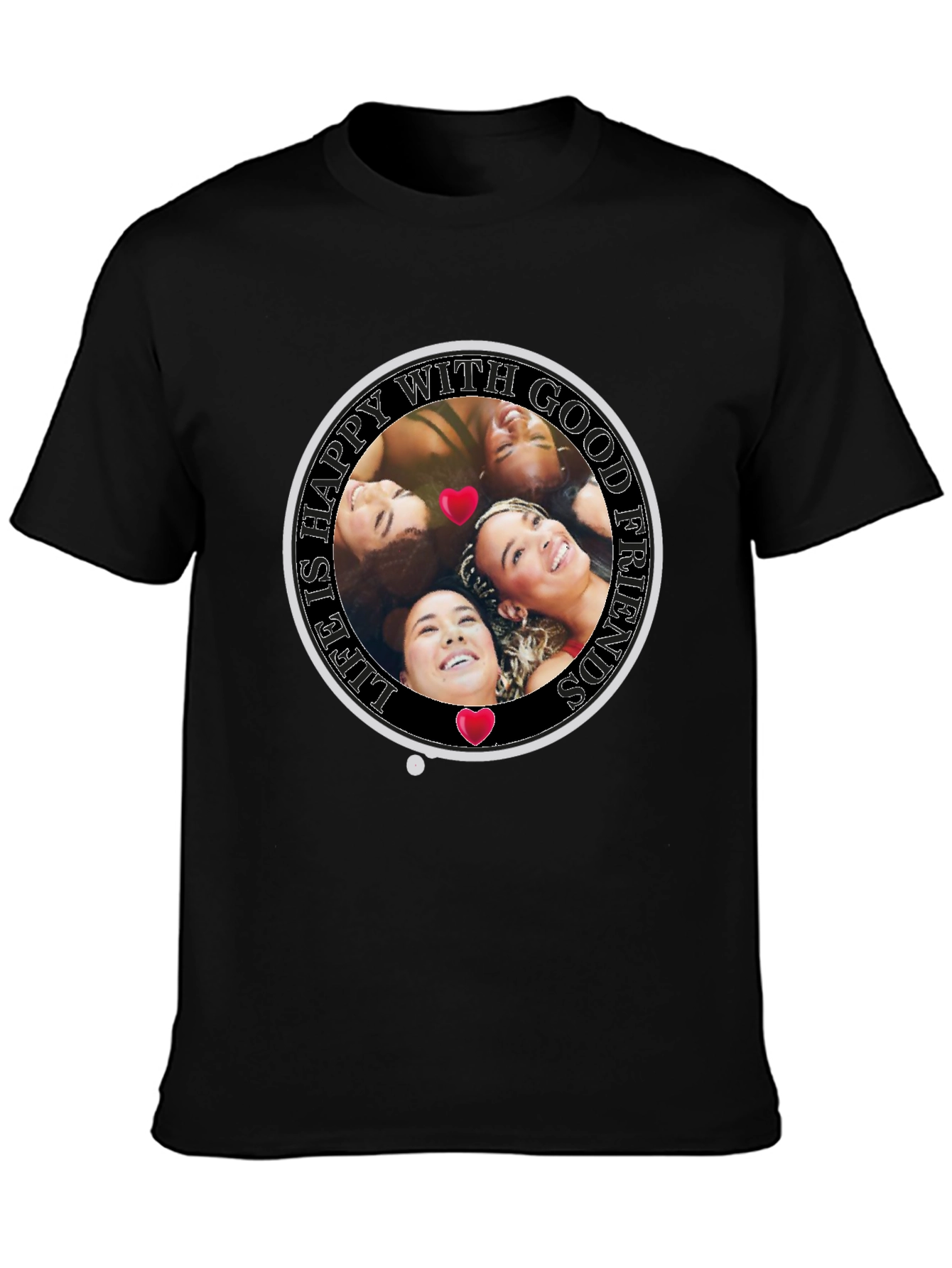 Happy With Good Friends Crew Neck T-Shirt