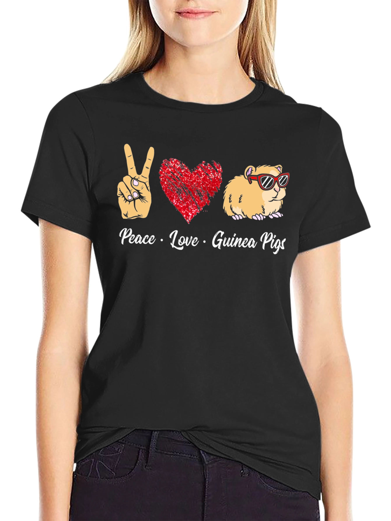 Peace Love Guinea Pigs Graphic T-Shirt