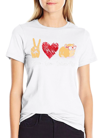 Peace Love Guinea Pigs Graphic T-Shirt