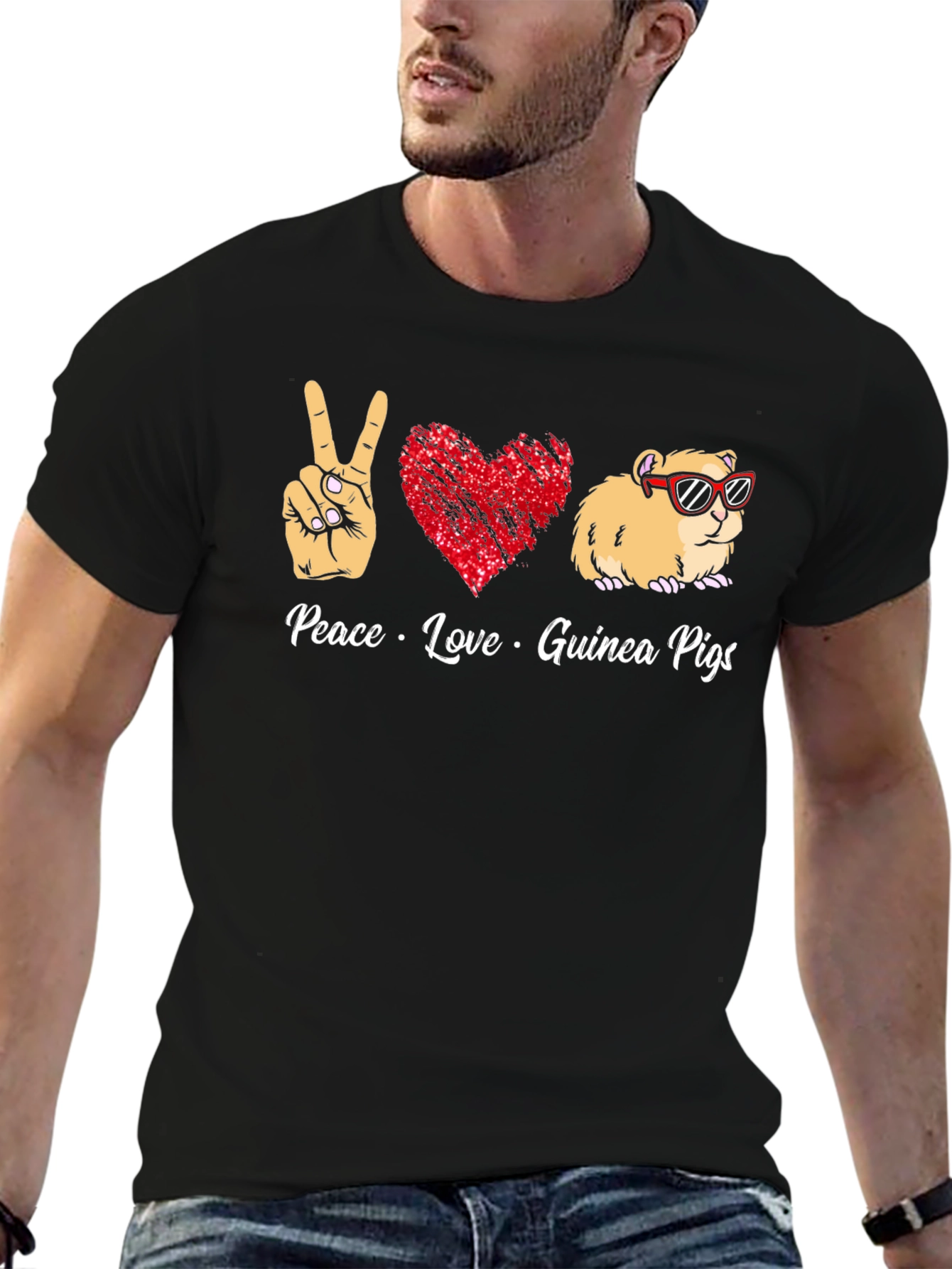 Peace Love Guinea Pigs Graphic T-Shirt