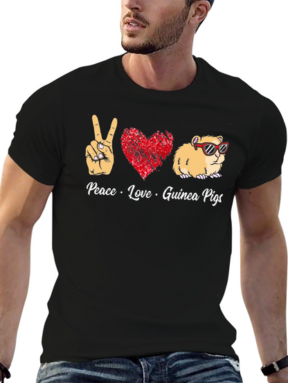 Peace Love Guinea Pigs Graphic T-Shirt
