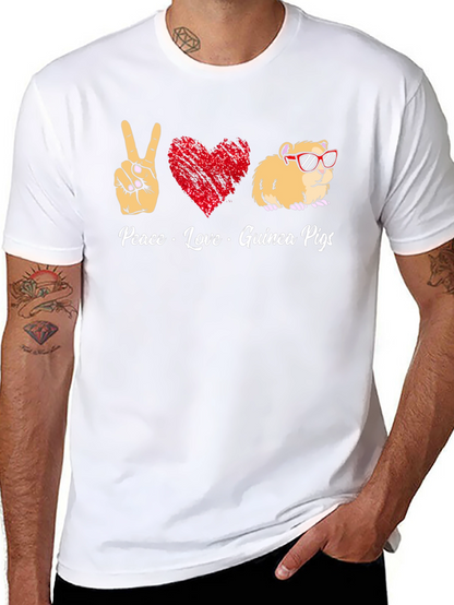 Peace Love Guinea Pigs Graphic T-Shirt