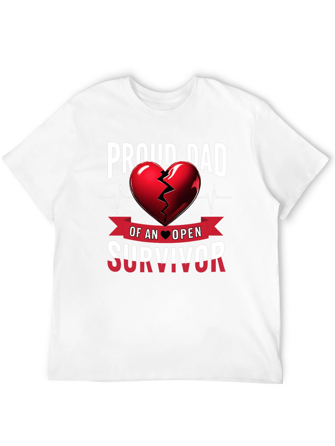 Proud Dad Heart Survivor Tee