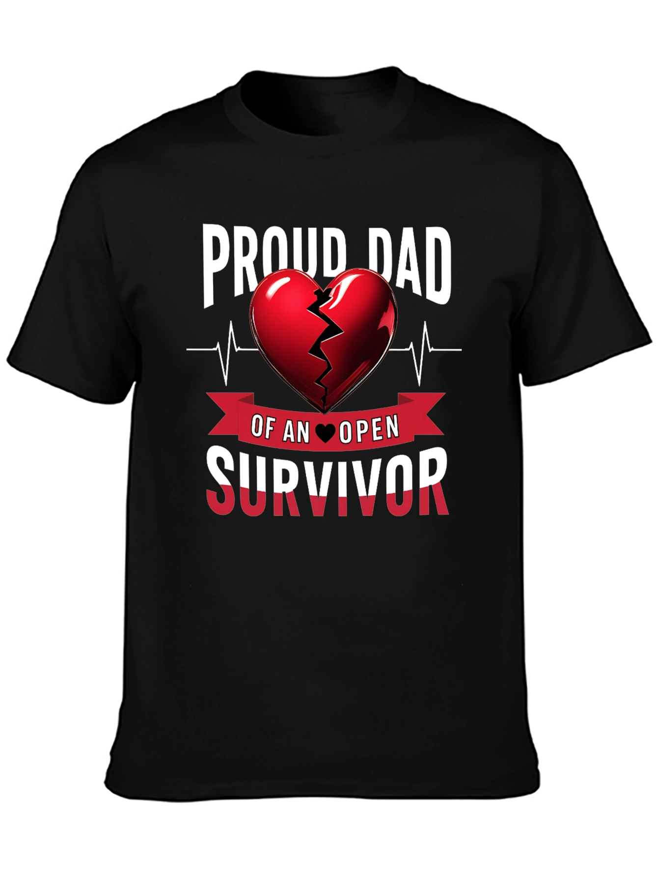 Proud Dad Heart Survivor Tee