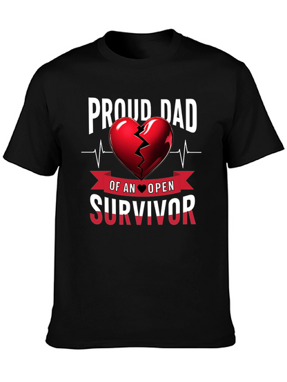 Proud Dad Heart Survivor Tee