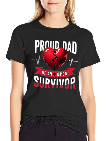 Proud Dad Heart Survivor Tee