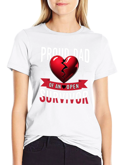 Proud Dad Heart Survivor Tee