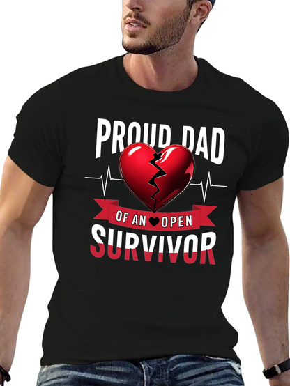 Proud Dad Heart Survivor Tee