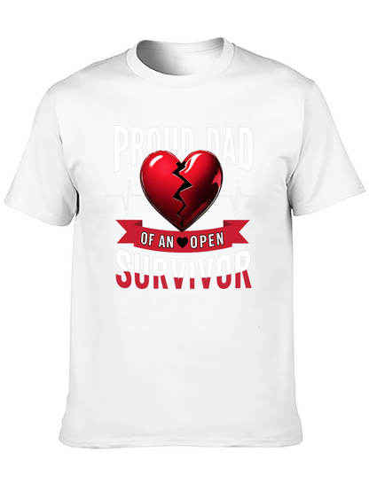 Proud Dad Heart Survivor Tee