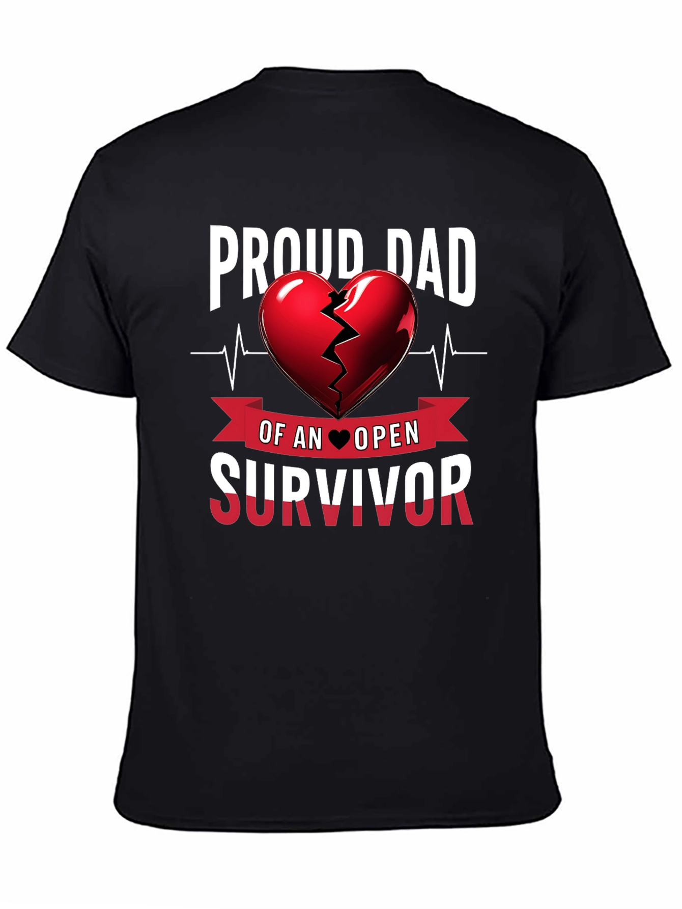 Proud Dad Heart Survivor Tee