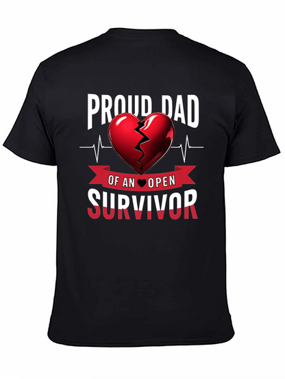 Proud Dad Heart Survivor Tee