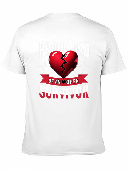 Proud Dad Heart Survivor Tee