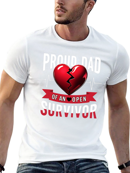 Proud Dad Heart Survivor Tee
