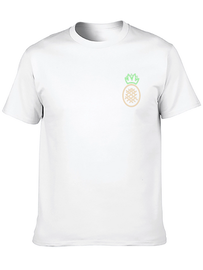Neon Pineapple Graphic Black T-Shirt