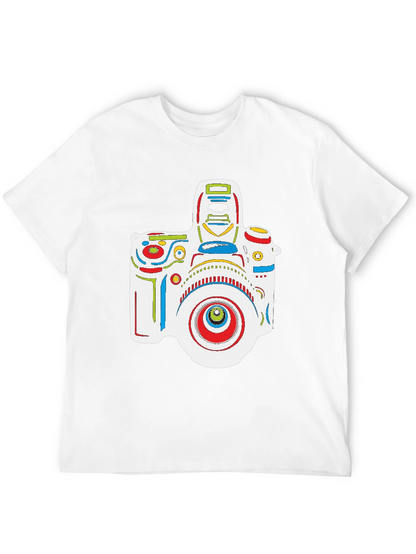 Abstract Camera Graphic Black T-Shirt