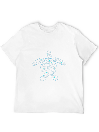 Geometric Sea Turtle Graphic Tee - Black