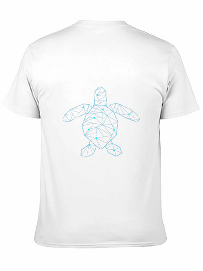 Geometric Sea Turtle Graphic Tee - Black