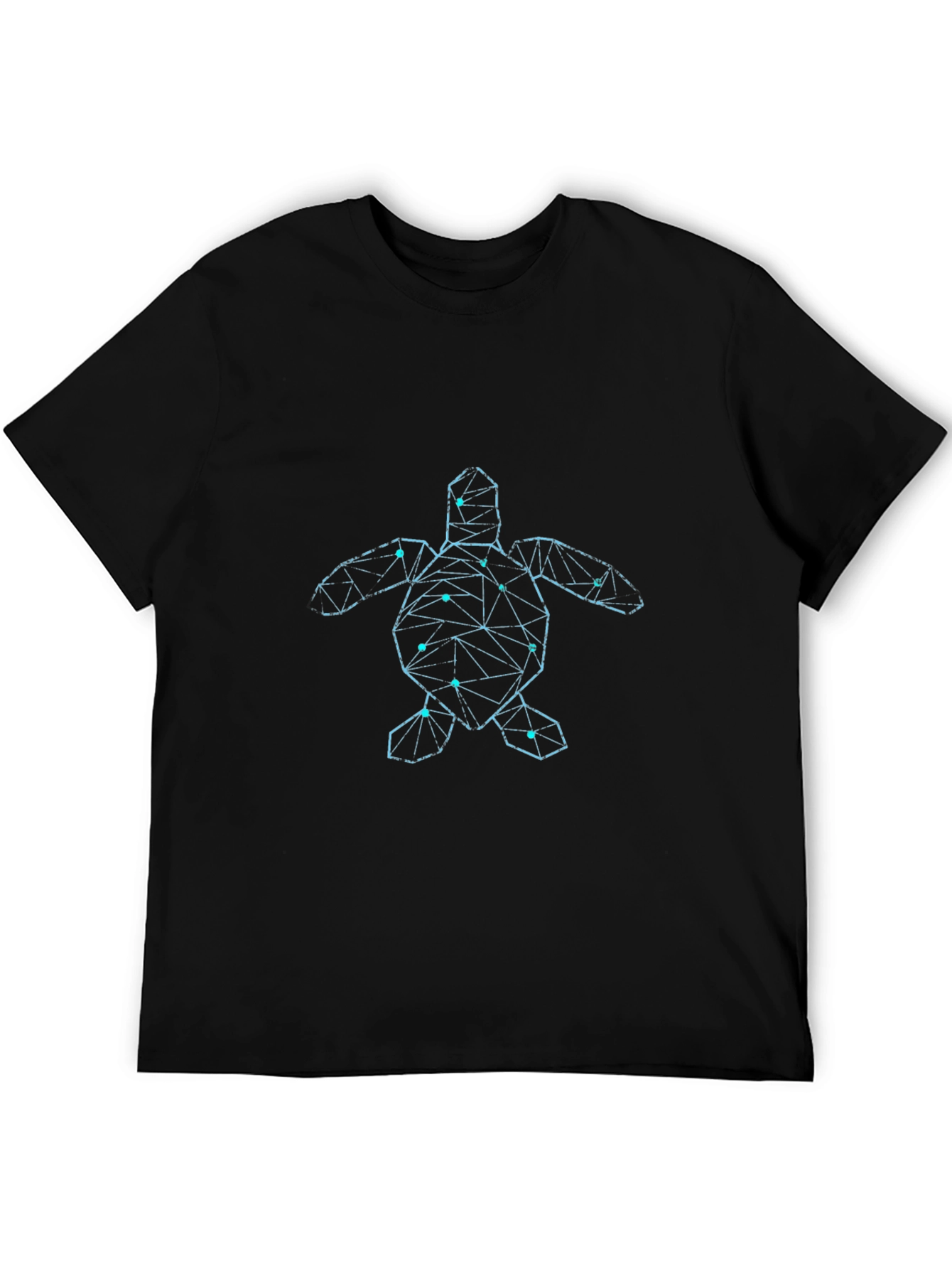 Geometric Sea Turtle Graphic Tee - Black