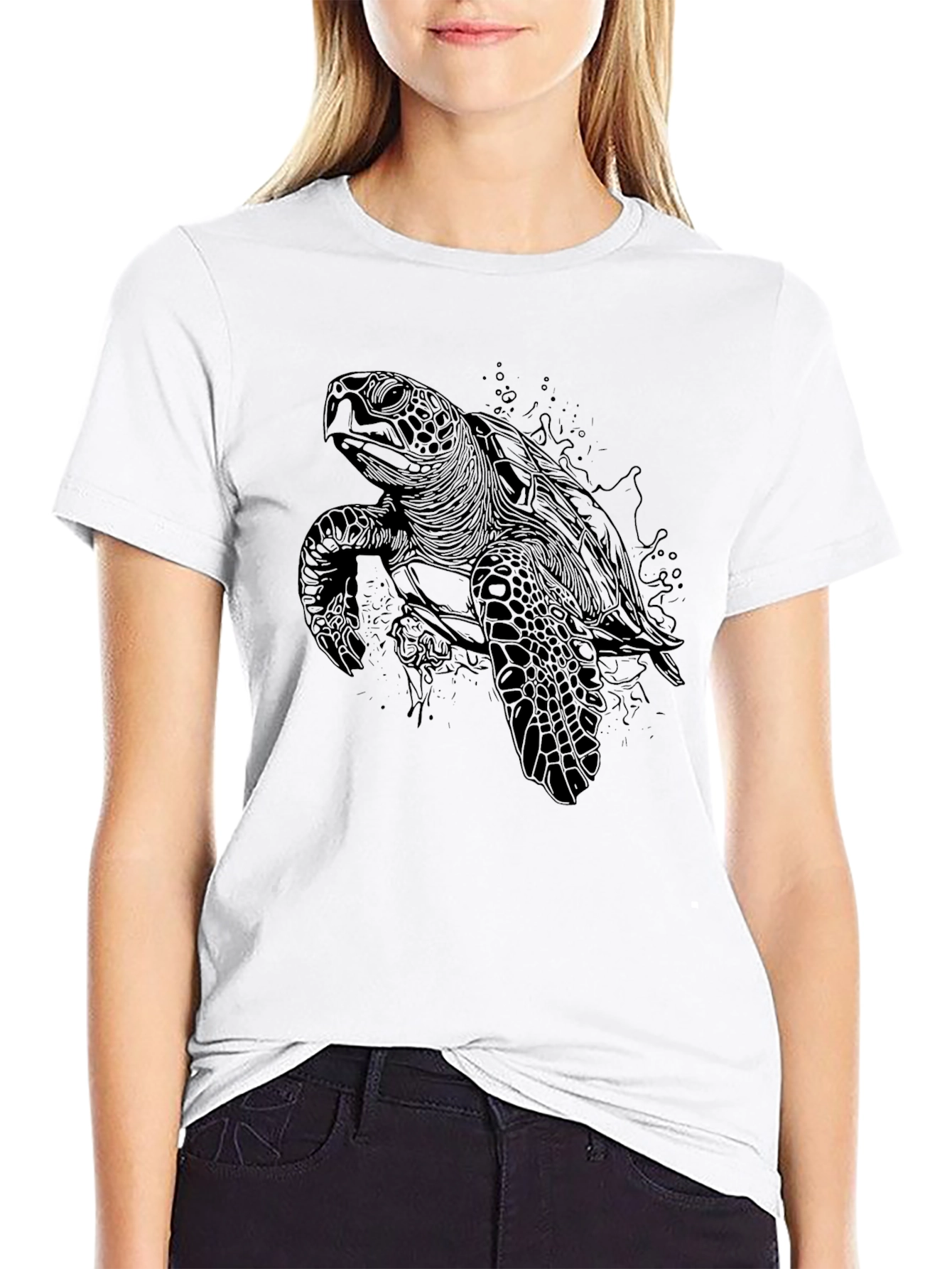 Black Sea Turtle Graphic Tee - Mens