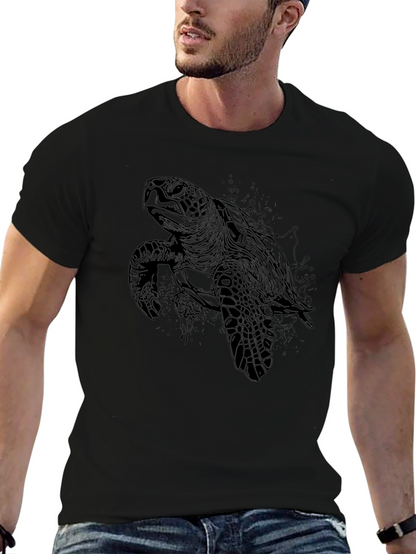 Black Sea Turtle Graphic Tee - Mens