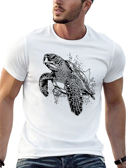 Black Sea Turtle Graphic Tee - Mens