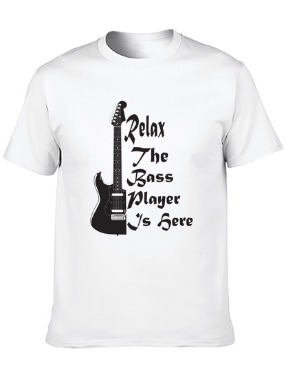 Relax Bass Player Black Graphic Tee