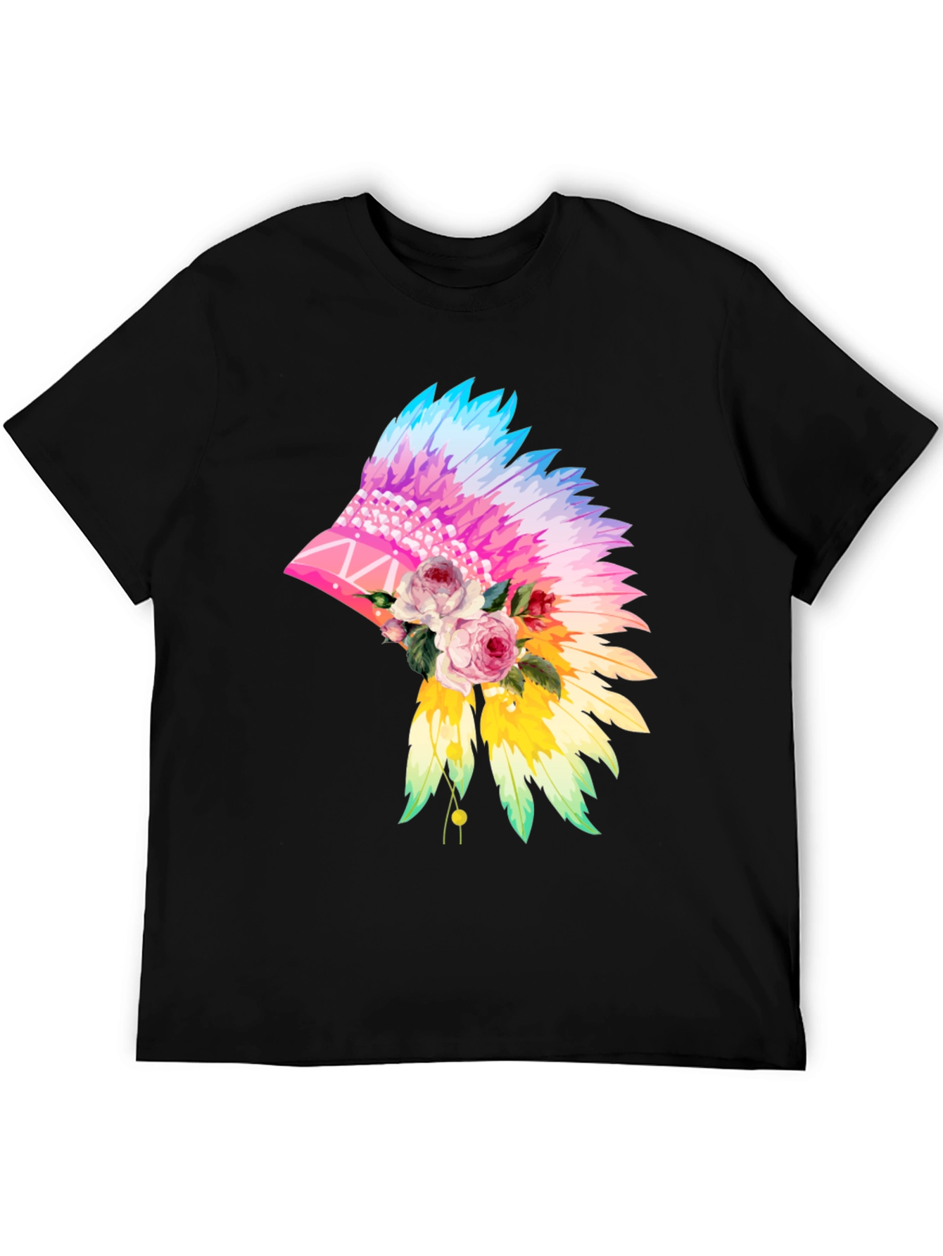 Floral Feather Headdress Graphic Tee