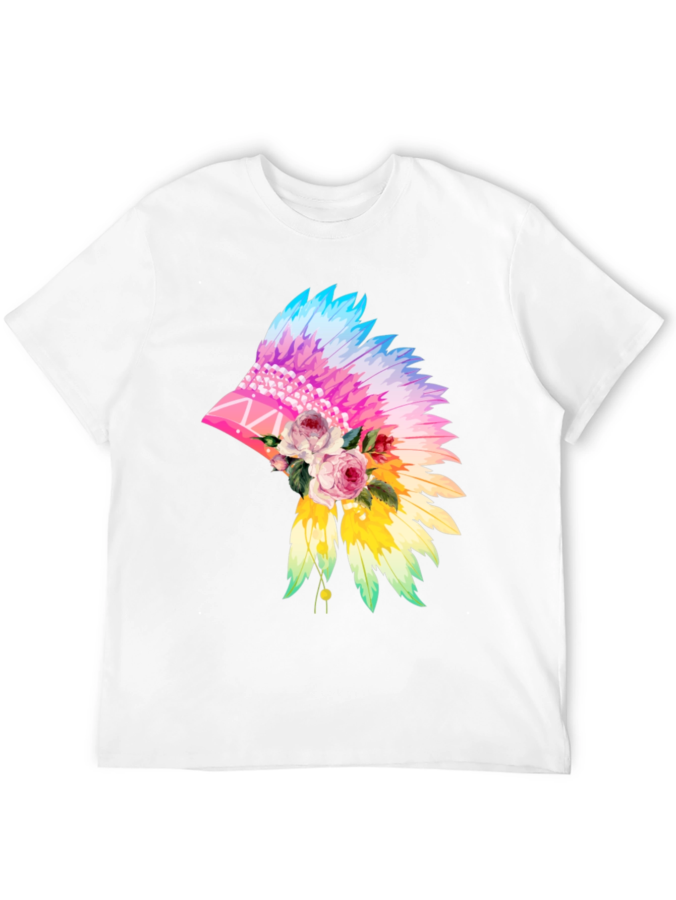 Floral Feather Headdress Graphic Tee