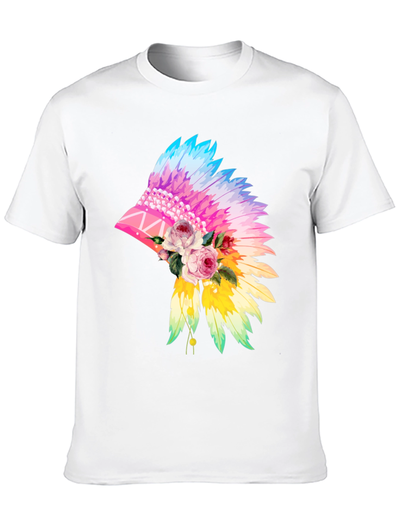 Floral Feather Headdress Graphic Tee