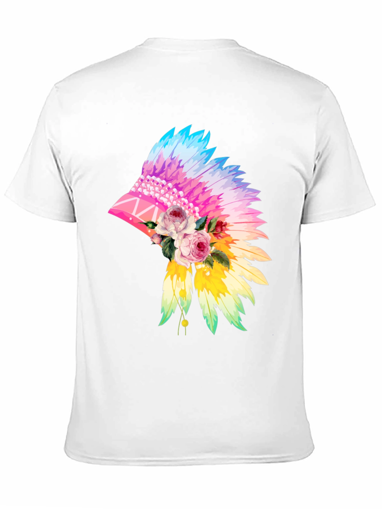 Floral Feather Headdress Graphic Tee