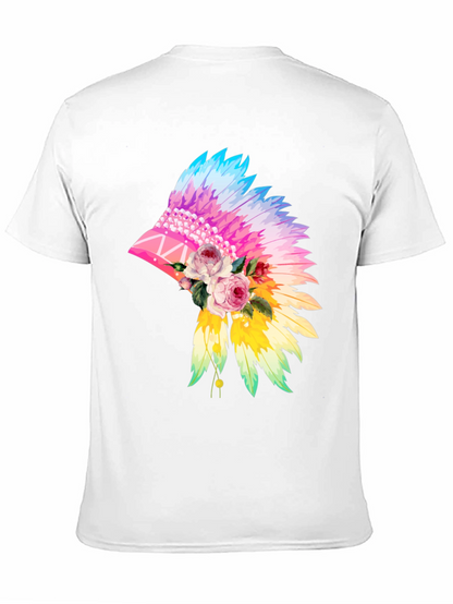 Floral Feather Headdress Graphic Tee