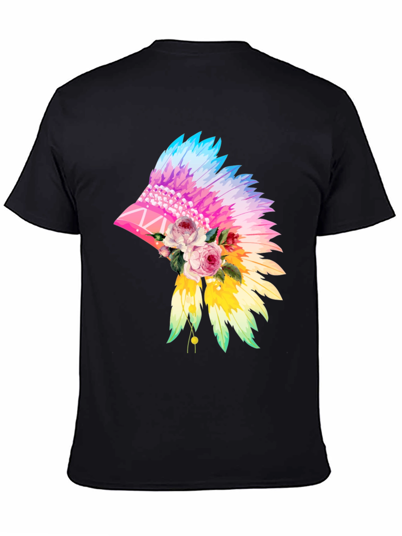 Floral Feather Headdress Graphic Tee