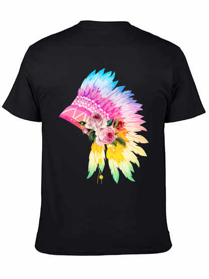 Floral Feather Headdress Graphic Tee