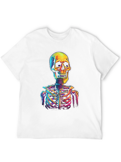 Skeleton Singer Graphic Tee - Cool Skull Design