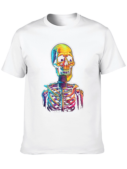 Skeleton Singer Graphic Tee - Cool Skull Design