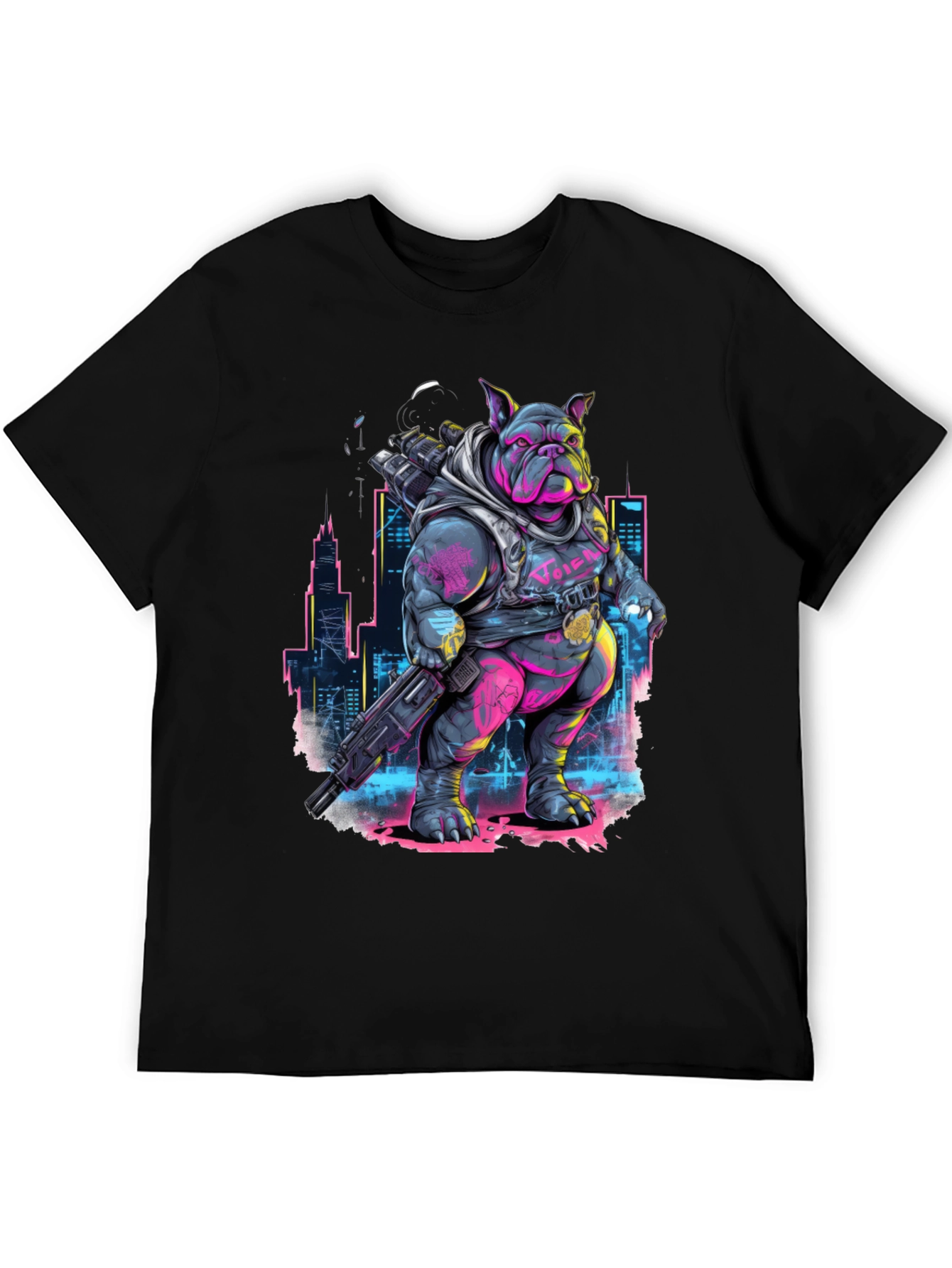 Cyberpunk Bulldog T-Shirt - Urban Warrior Tee