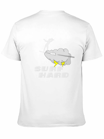 Surf Hard T-Shirt - Black Cotton Graphic Tee