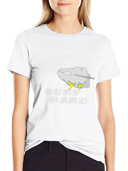 Surf Hard T-Shirt - Black Cotton Graphic Tee