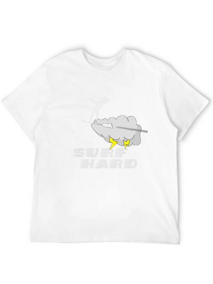 Surf Hard T-Shirt - Black Cotton Graphic Tee