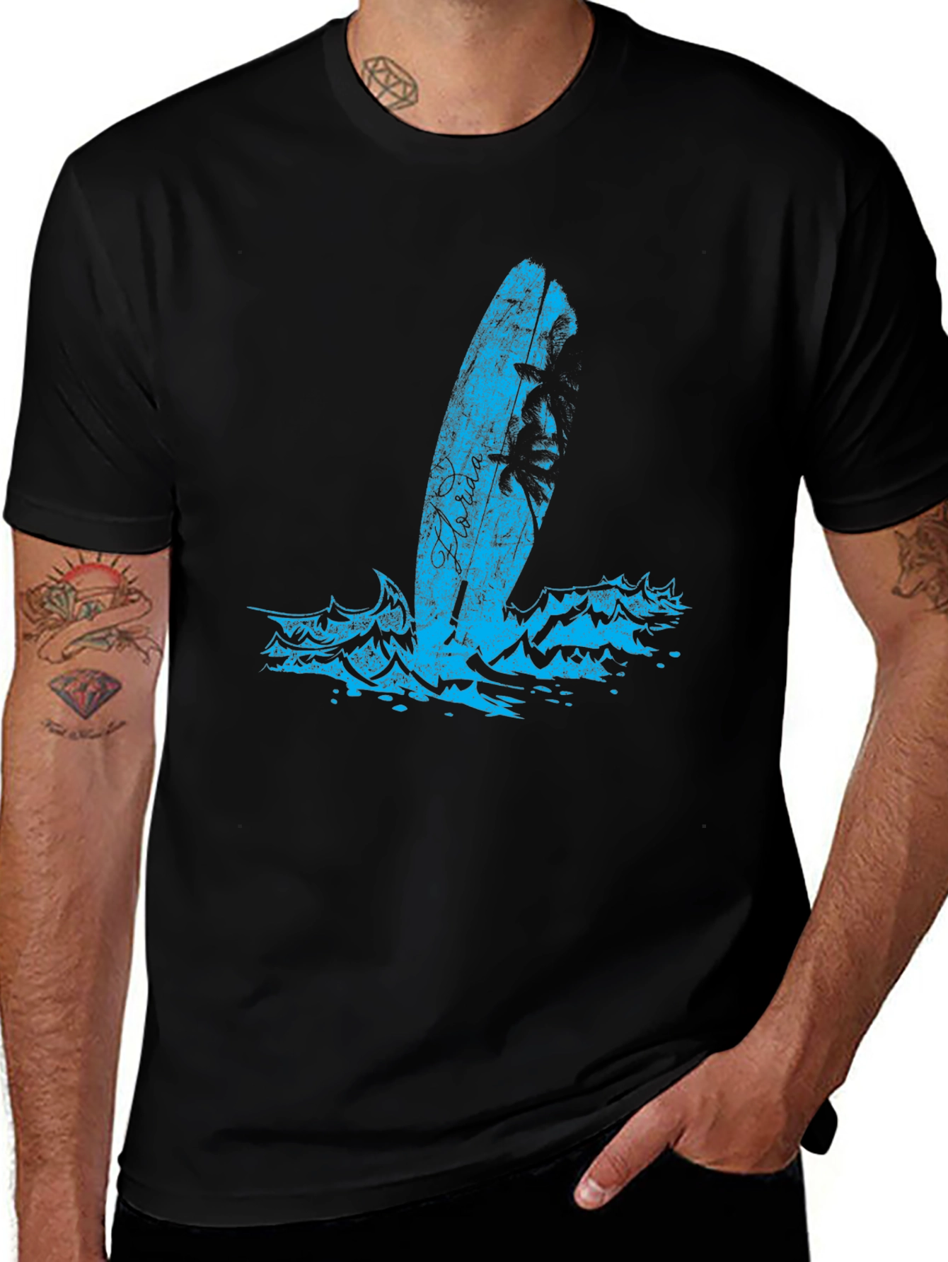 Surfboard Graphic Tee - Black