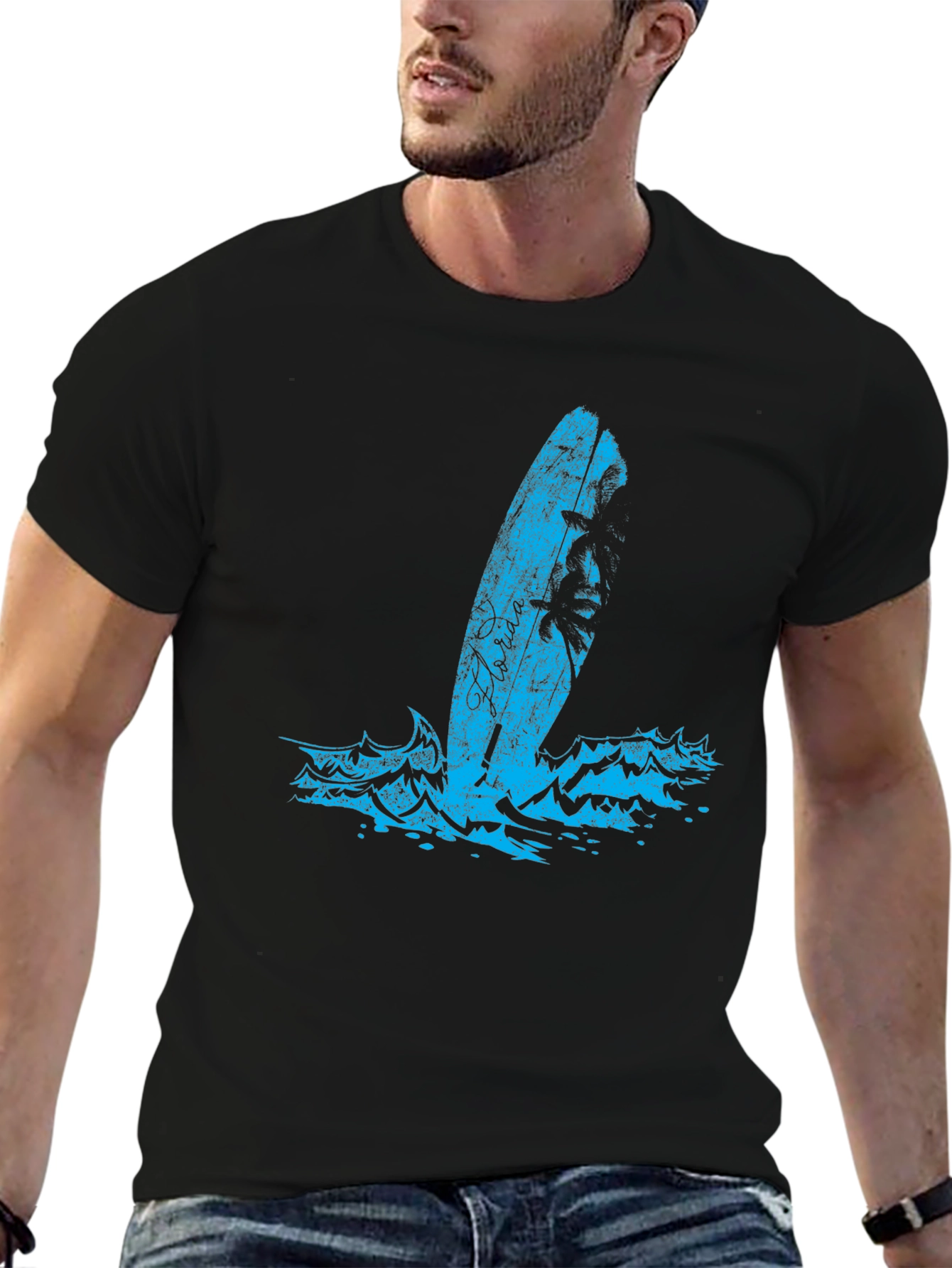 Surfboard Graphic Tee - Black
