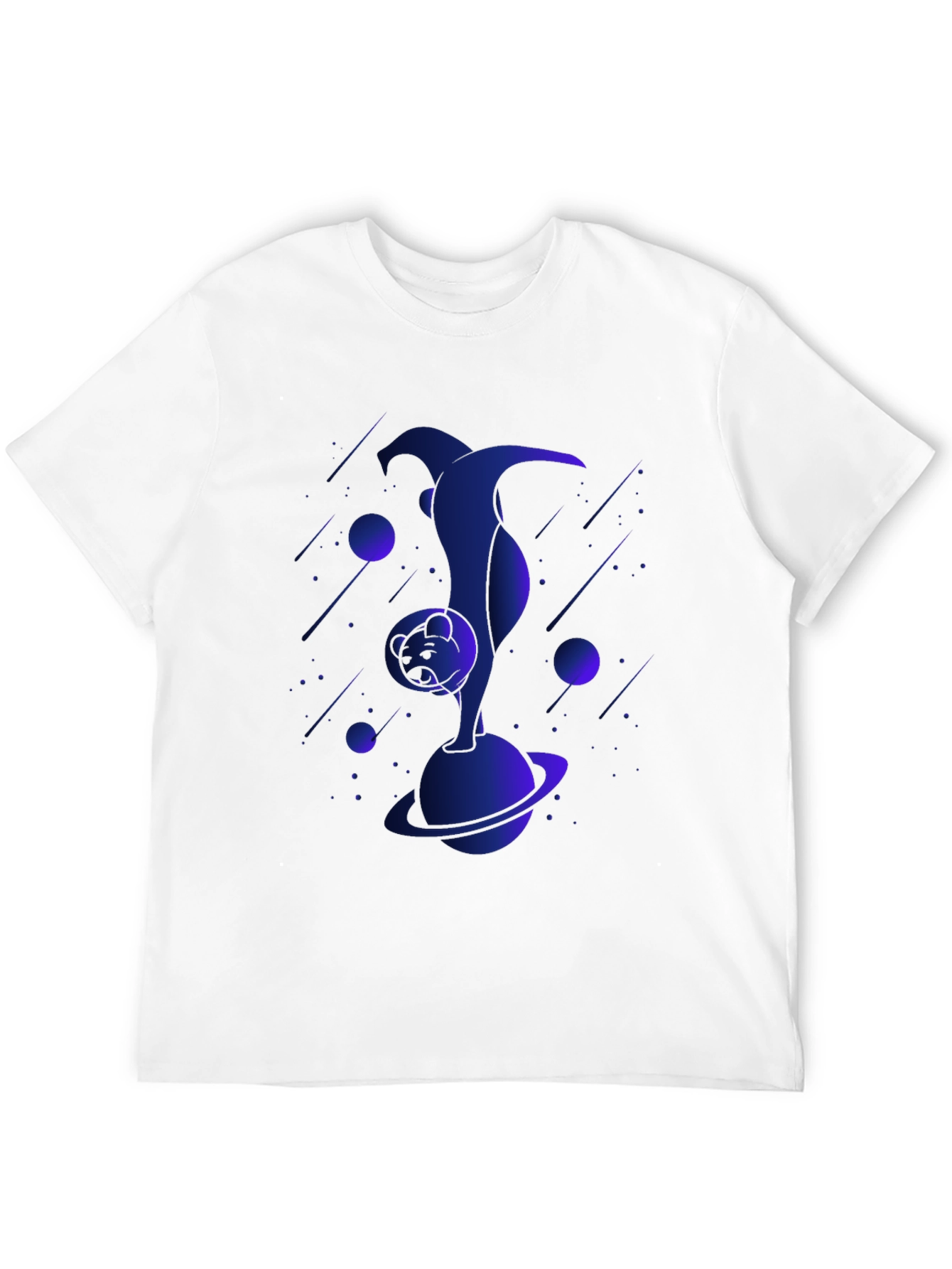 Astronaut Cat Graphic Tee - Black Cotton T-Shirt