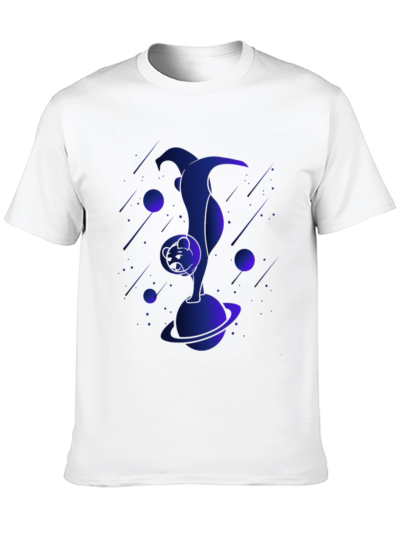 Astronaut Cat Graphic Tee - Black Cotton T-Shirt