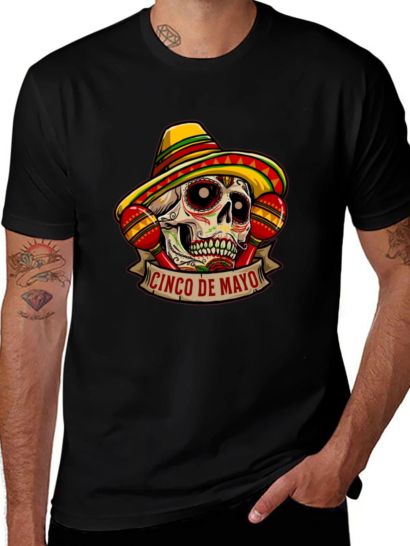 Cinco De Mayo Sugar Skull Graphic Tee