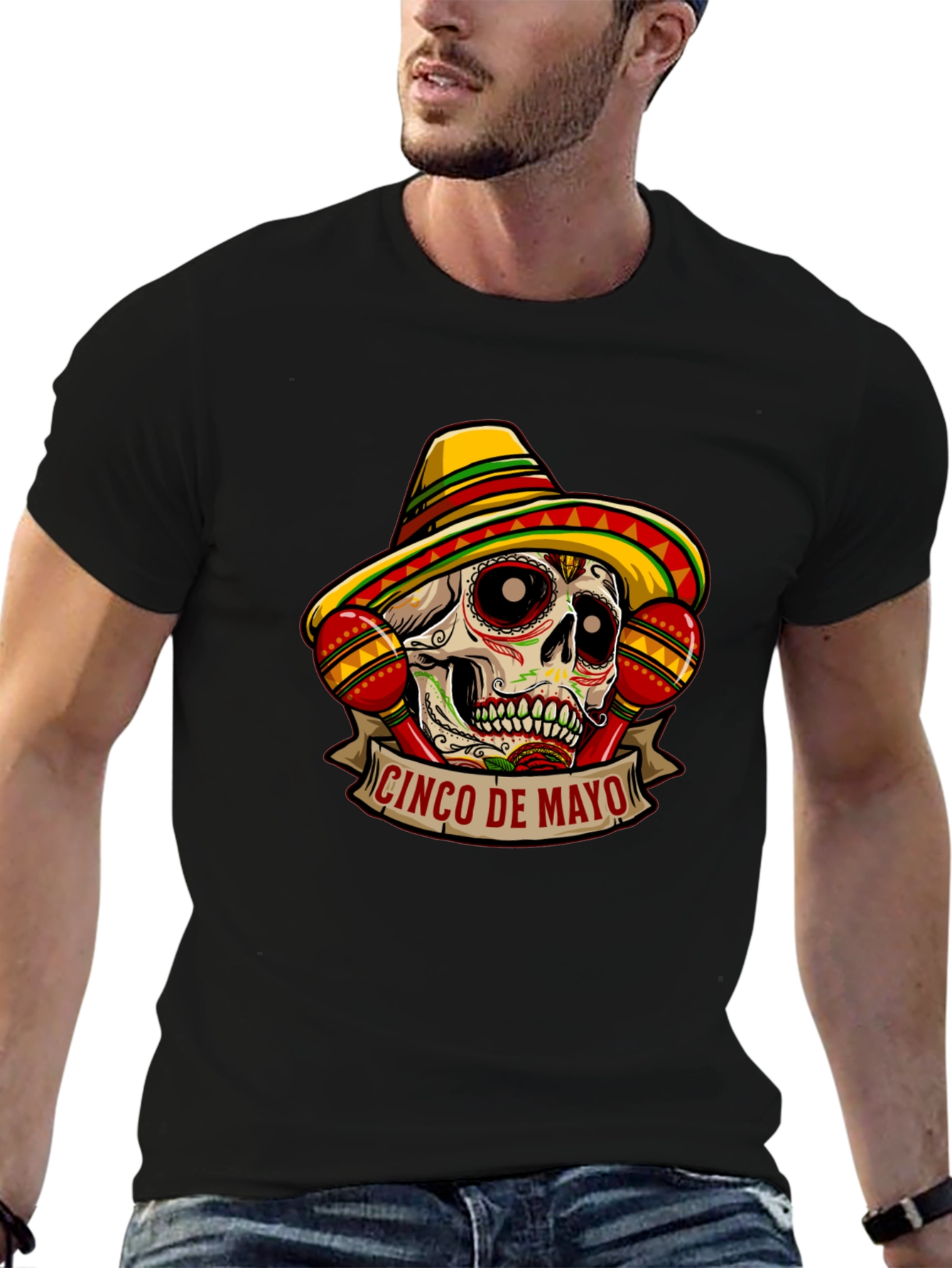 Cinco De Mayo Sugar Skull Graphic Tee