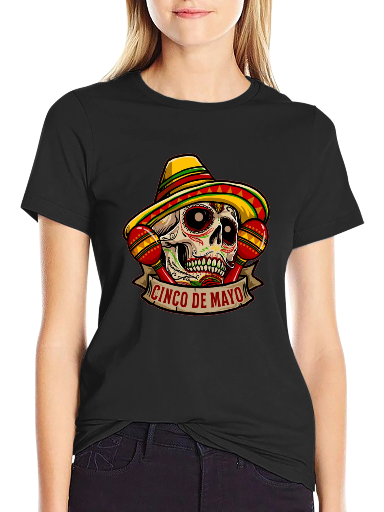 Cinco De Mayo Sugar Skull Graphic Tee
